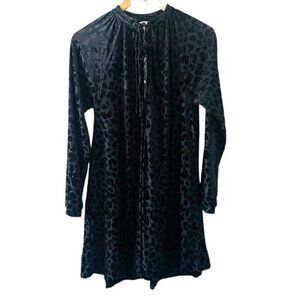 Buddy Love Women's Size Small Kylie Black with Black Leopard Velvet Dress